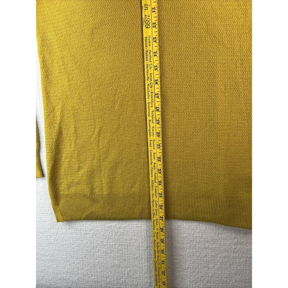 GAP Mustard Gold V-Neck Sweater Merino Wool Blend Womens Medium - Picture 7 of 10